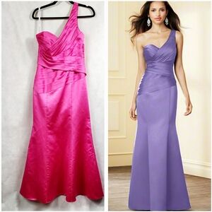 Alfred Angelo Fuschia Pink One-Shoulder Dress